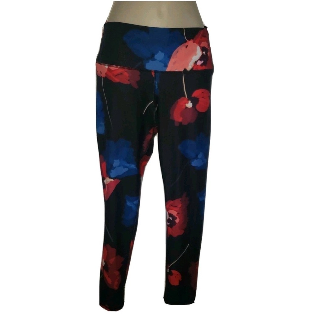 Fabletics PowerHold High Waisted Leggings Floral Womans Size S